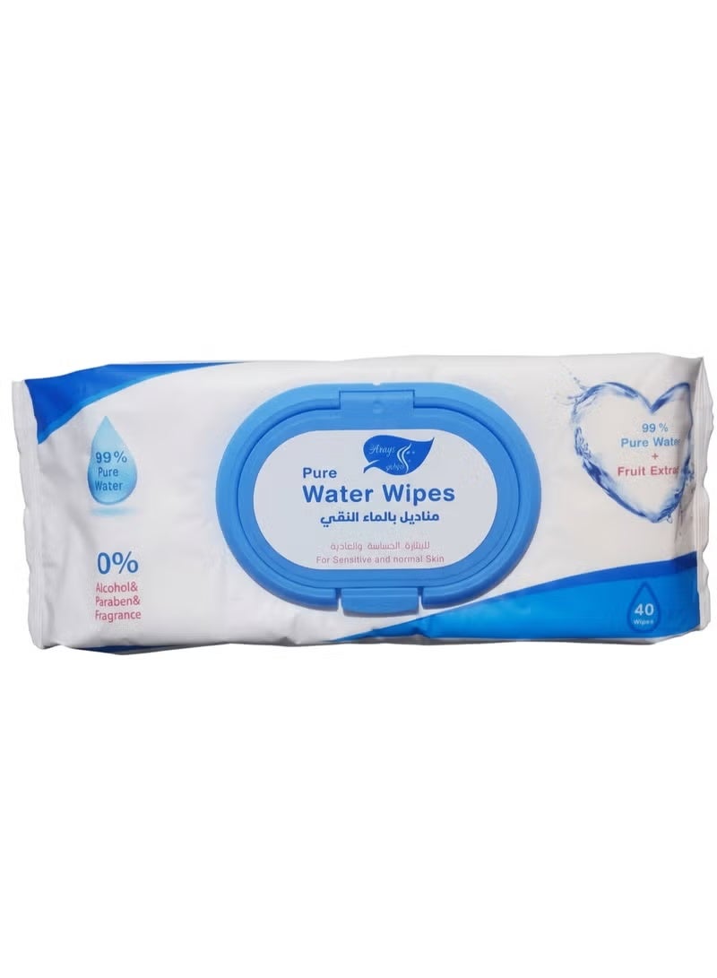 AlArays Pure Water Wipes for Sensitive & Normal Skin 40 Wipes