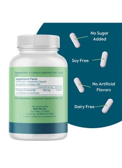 BESTVITE BESTVITE Vitamin B-1 100mg (240 Vegetarian Capsules) - No Stearates - No Dicalcium Phosphate - Vegan - Non GMO - Gluten Free  - Image 2