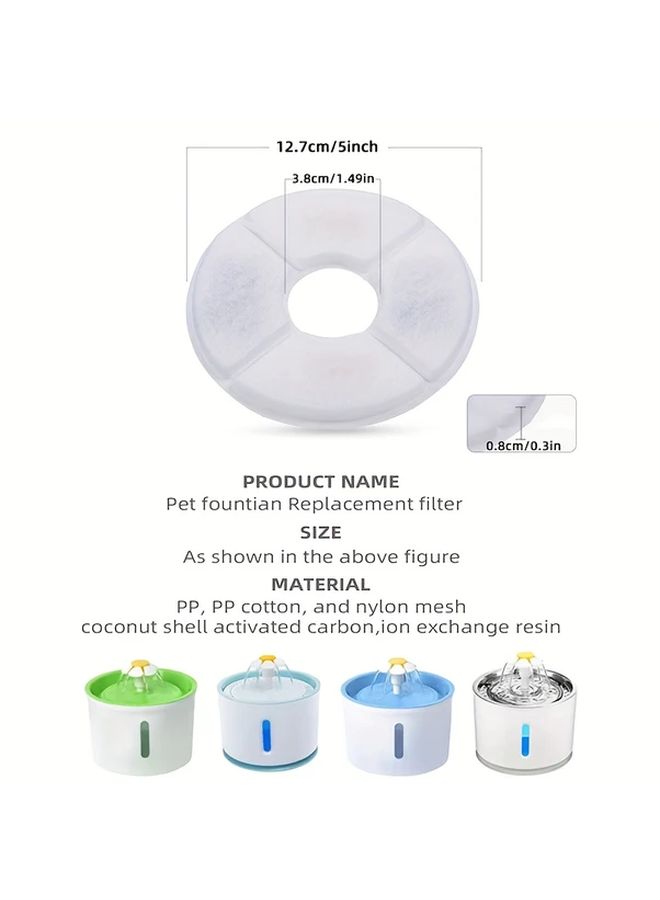 4 Pack Round 127x38mm Activated Carbon Water Filters For Cat Fountain Replacement - Image 2