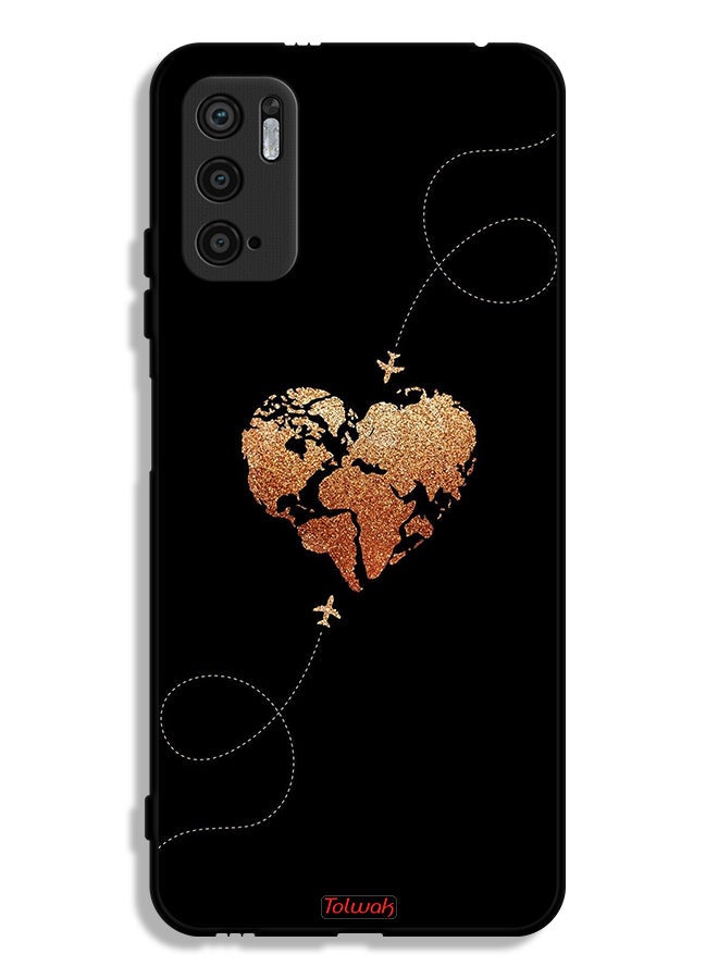 Tolwak Xiaomi Redmi Note 10 5G Protective Case Cover Airplanes Touching Heart - Image 1