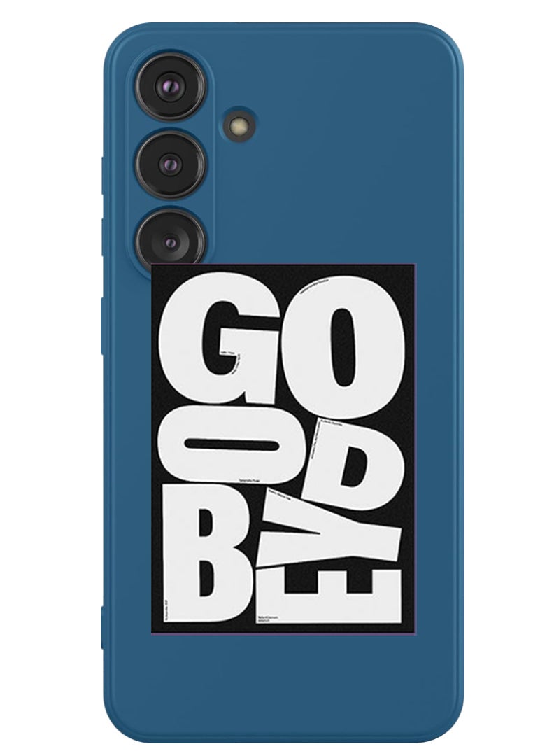 Theodor Protective Slim Fit Case Liquid Silicone Cover with Full Body Protection Anti-Scratch Shockproof Case For Samsung Galaxy S24 Plus (Blue) - Goodbye - Image 1