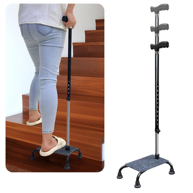 NEAUDE NEAUDE Stair Climbing Cane Lifts for Seniors Half Steps Assist Walking Sticks Elderly Stair Walker Devices Standing Aid Adjustable Mobile Portable Stairlifts 4 Prong Helper Up and Down Stairs