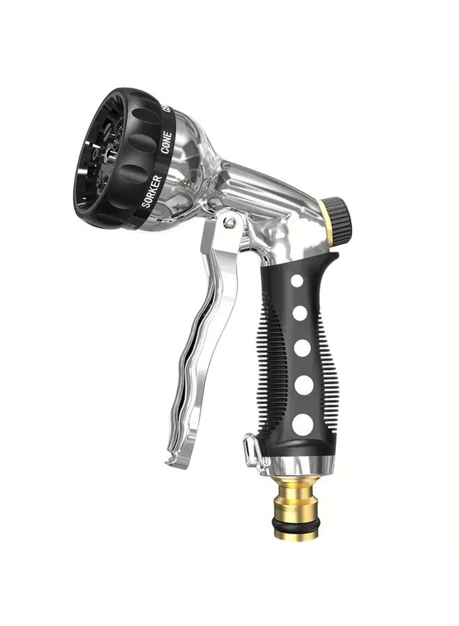 1pc Adjustable 8 Pattern Pressurized Garden Hose Nozzle For Car Wash Pet Bath Cleaning - Image 2