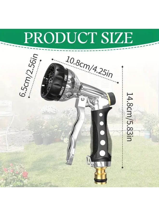 1pc Adjustable 8 Pattern Pressurized Garden Hose Nozzle For Car Wash Pet Bath Cleaning - Image 3