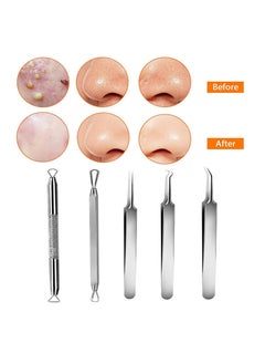 SYOSI 5PCS Blackhead Remover Tool Set Acne Extractor Comedone Pimples Spot and Zit Removal Tool With Case  - Image 2