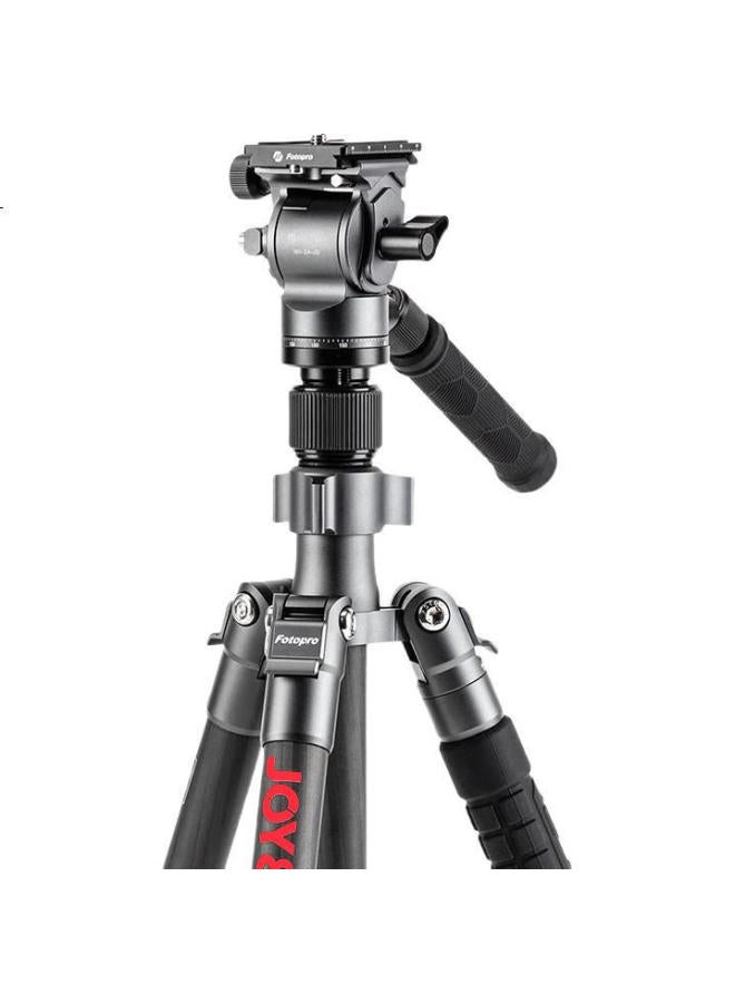 Fotopro رأس فيديو هيدروليكي Fotopro X-4Cn مع monopod، حامل كاميرا من ألياف الكربون للتصوير الفوتوغرافي والفيديو، أحمر - Image 1