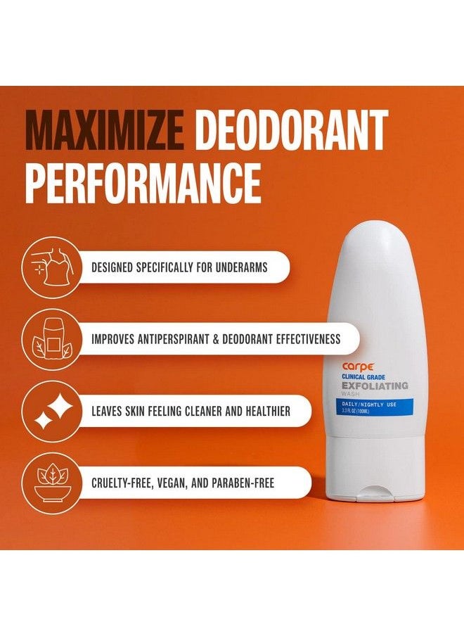 Carpe - Exfoliating Underarm Scrub 24 Hour Odor Protection Underarm Exfoliator To Improve Deodorant Performance Energizing Minty Fresh Smell Armpit Scrub For Women And Men - Image 1