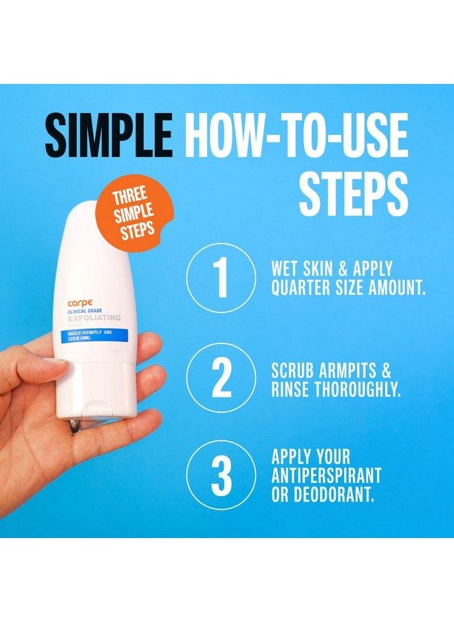 Carpe - Exfoliating Underarm Scrub 24 Hour Odor Protection Underarm Exfoliator To Improve Deodorant Performance Energizing Minty Fresh Smell Armpit Scrub For Women And Men - Image 1