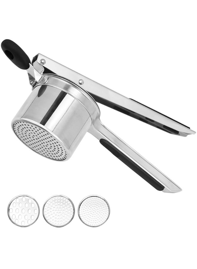 Large 15oz Potato Ricer with 3 Interchangeable Discs, Heavy Duty Stainless Steel Ricers for Mashed Potatoes, Sweet Potato Masher Kitchen Tool with Ergonomic Handle, Spaetzle Maker - Image 1