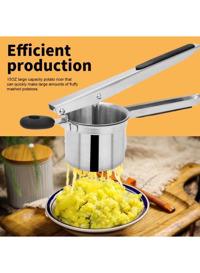 Large 15oz Potato Ricer with 3 Interchangeable Discs, Heavy Duty Stainless Steel Ricers for Mashed Potatoes, Sweet Potato Masher Kitchen Tool with Ergonomic Handle, Spaetzle Maker - Image 2