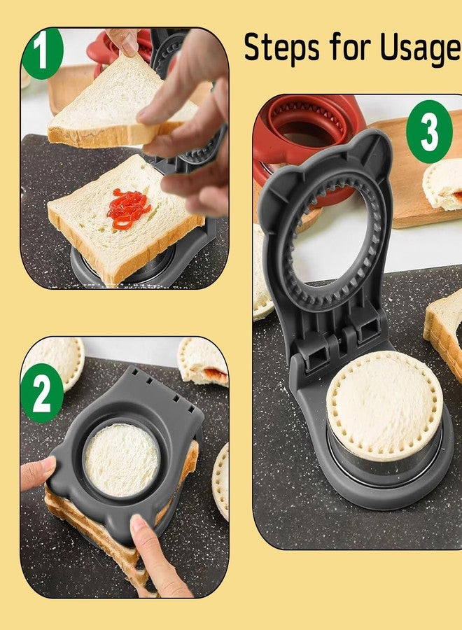 JIELUO 2Pcs Crustless Sandwich Cutter,Square&Round Sandwich Cutter and Sealer,Crustless Sandwich Maker,Sandwich Sealer for DIY Breakfast Lunch Picnic - Image 5