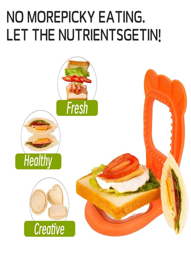 JIELUO 2Pcs Crustless Sandwich Cutter,Square&Round Sandwich Cutter and Sealer,Crustless Sandwich Maker,Sandwich Sealer for DIY Breakfast Lunch Picnic - Image 4