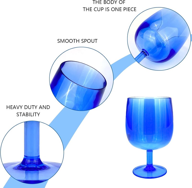 Yalin Set of 6 Unbreakable 12 oz Acrylic Plastic Wine and Water Tumbler Stackable Goblets. (Multicolor, 12 oz) - Image 4