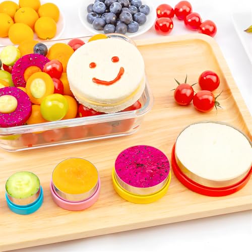Nifogo Round Circle Cookie Cutter 5 Pcs, Biscuit Cutters, Stainless Steel Sandwich Cutter, 5 Different Sizes for Baking Donut English Muffin Scones - Image 5