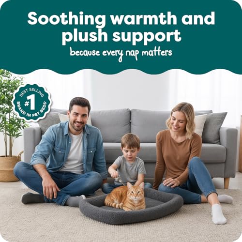 Furhaven Dog Bed for Small Dogs Indoor Cats 100 Washable Sized to Fit Crates Sherpa Fleece Bolster Crate Pad Gray Small - Image 3