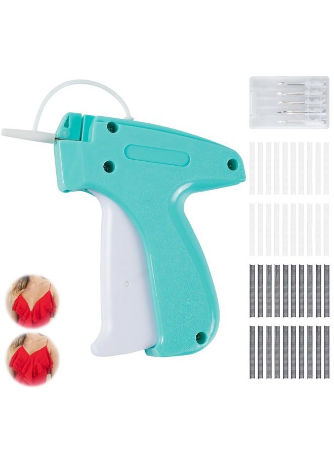 KEEUH Aqua and White Mini Tagging Stitch Gun for Clothing- Tagging Gun Clothes Stapler Sewing Hemming Tool Stitching Gun with 6 Needles and 2000 Blackand 2000 White Fasteners - Image 1