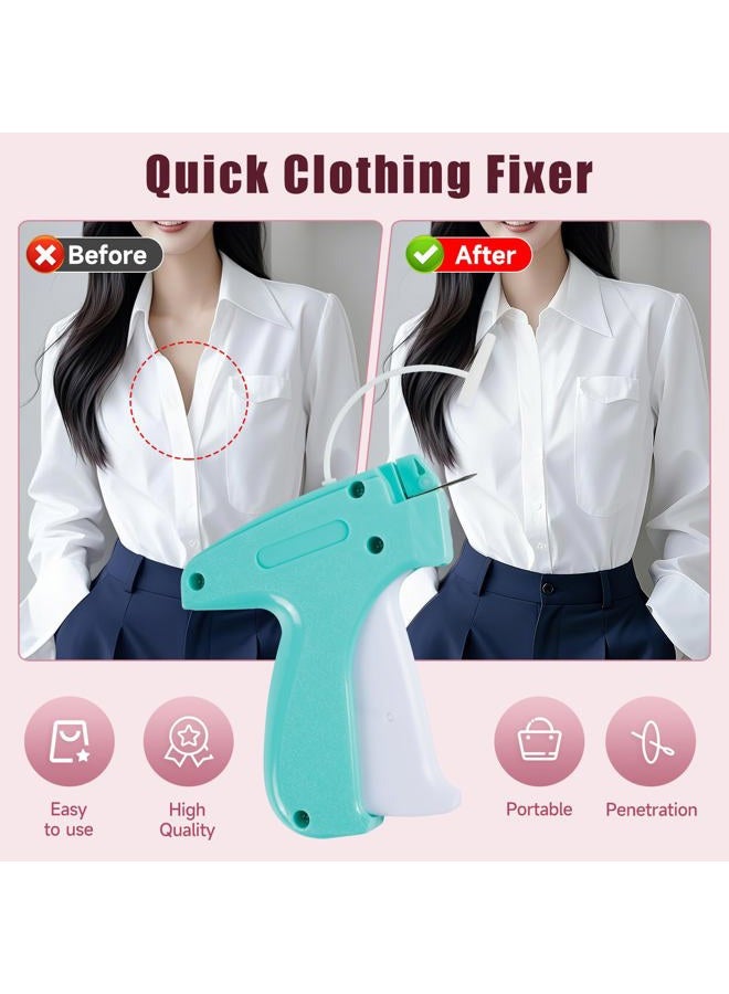 KEEUH Aqua and White Mini Tagging Stitch Gun for Clothing- Tagging Gun Clothes Stapler Sewing Hemming Tool Stitching Gun with 6 Needles and 2000 Blackand 2000 White Fasteners - Image 4