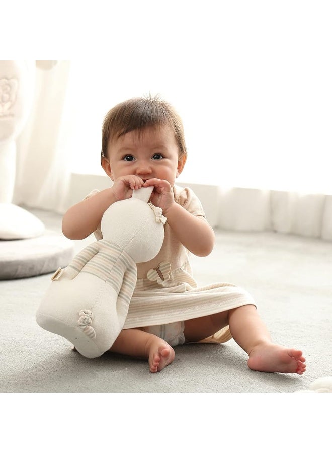 COTTONBEBE ألعاب الأطفال العضوية من كوتون بيبي، لعبة أرنب محشوة مع موسيقى تهويدة للأطفال الرضع من 0 إلى 3 و6 و12 إلى 36 شهرًا للأولاد والبنات، هدية مثالية للمولود الجديد - Image 4