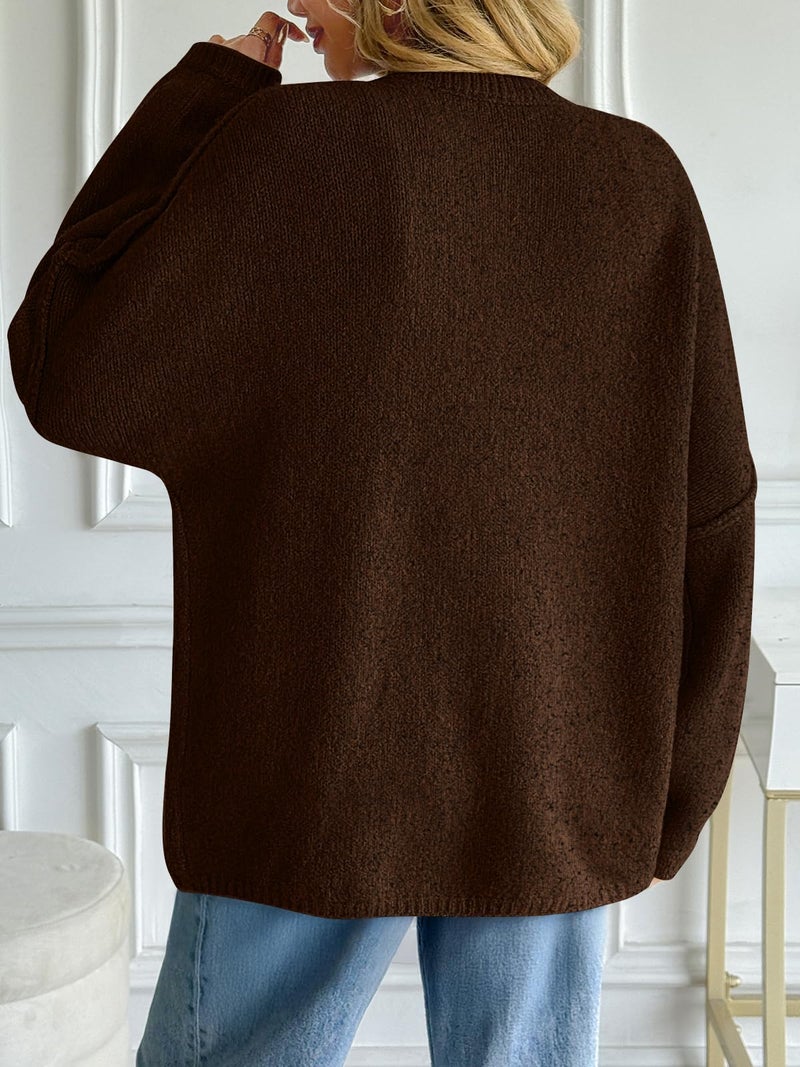 LILLUSORY Chunky Knit Cardigan Sweaters for Women 2026 Fall Fashion Outfits Winter Clothing Cozy Trendy Cute Long Oversized Jacket Travel Airport Y2k Old Money Clothes Brown S - Image 4