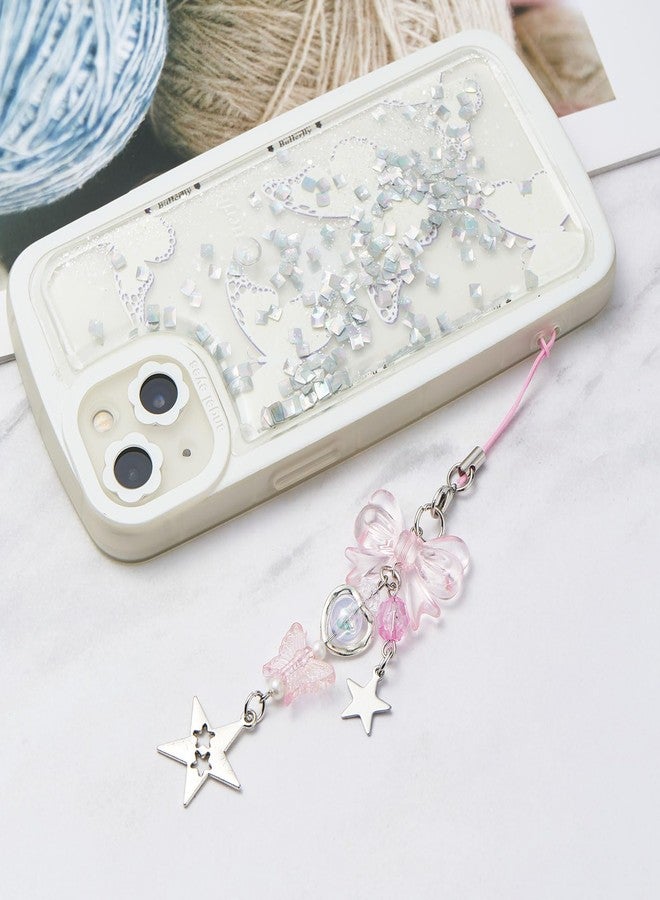 QIUTIMIY Aesthetic Phone Charms Cute Y2K Cell Phone Charms Strap Pink Bow Butterfly Heart Star Phone Charm Y2K Accessories for Phone Case Keychain Bag Airpods Camera Pendants Decor(1PCS-Style 3) - Image 3