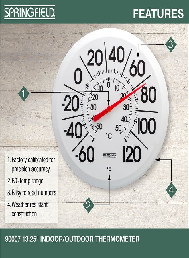 Springfield Big and Bold Thermometer with Mounting Bracket, Indoor Outdoor Thermometer with Large Numbers for Patio, Pool, and Indoor Areas (13.25-Inch) - Image 2