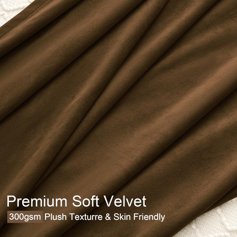 Drapenova Brown Velvet Curtains 84 Inches Long for Living Room Bedroom Gold Luxury Vintage Pinch Pleat Blackout Thermal Insulated Curtain Drapes Soft Velvet Window Treatment Home Decor(2 Panels,40 x 84) - Image 3