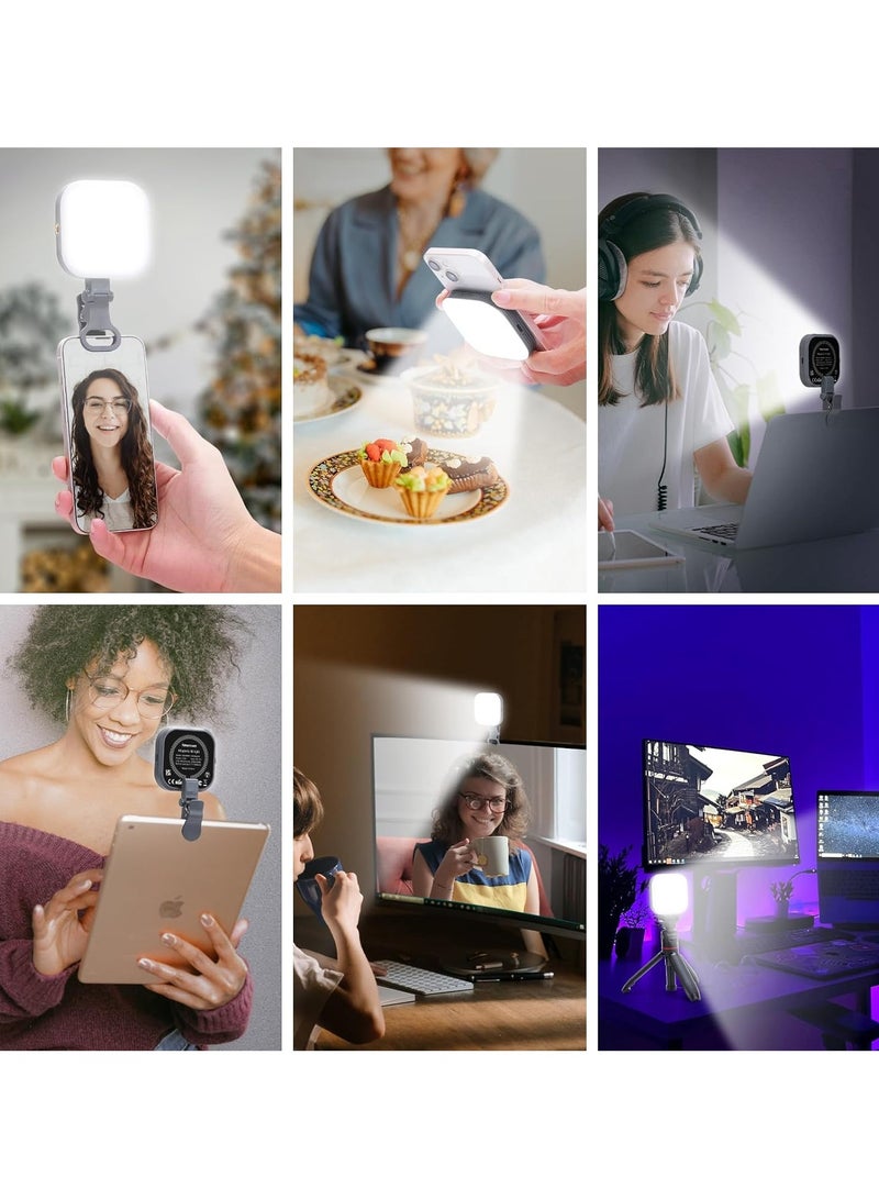 Magnetic Clip-On LED Selfie Light – Rechargeable, Dimmable 3000K–6500K with 3 Light Modes – Portable Light for Phone, Tablet & Laptop - Image 1