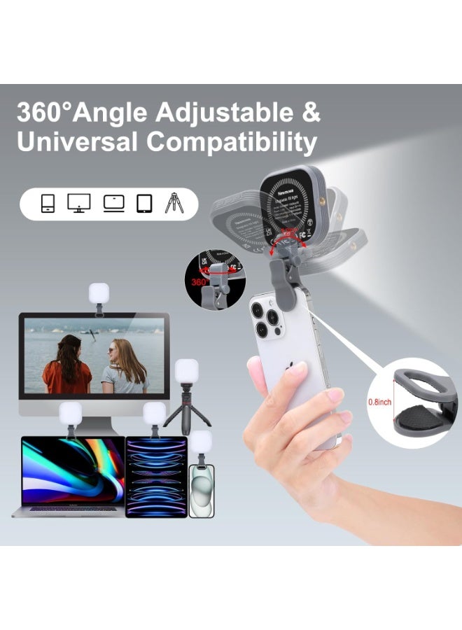 Magnetic Clip-On LED Selfie Light – Rechargeable, Dimmable 3000K–6500K with 3 Light Modes – Portable Light for Phone, Tablet & Laptop - Image 4