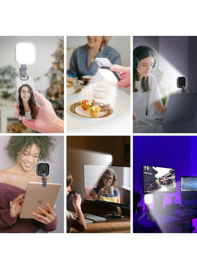Magnetic Clip-On LED Selfie Light – Rechargeable, Dimmable 3000K–6500K with 3 Light Modes – Portable Light for Phone, Tablet & Laptop - Image 5