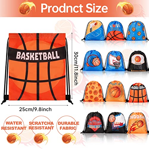 Gtthry 12PCS Basketball Drawstring Bags - 12 Styles Sports Backpack Gift Bags for Party, Gym, Kids Team Workout - Image 2