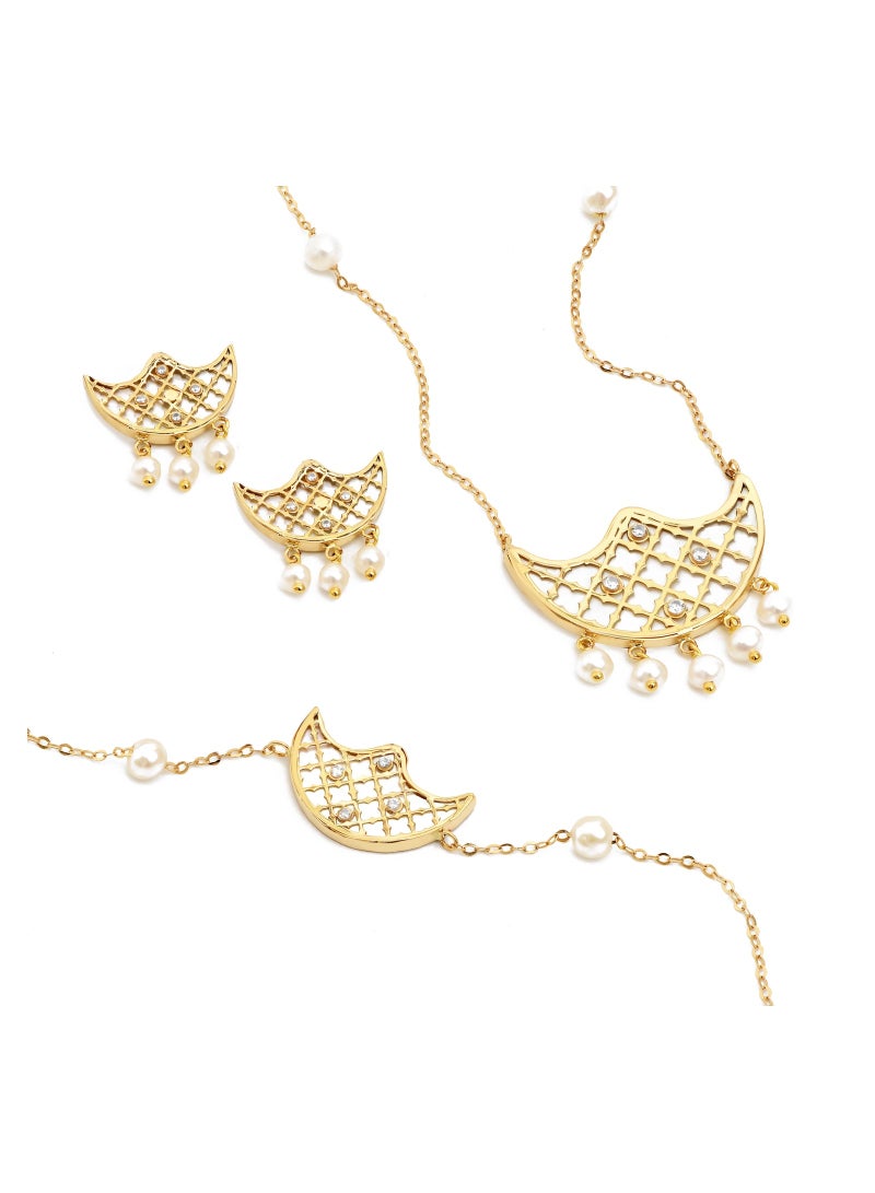 AL ROMAIZAN Sadaf Lunar 18K Traditional Gold Set  - Image 1
