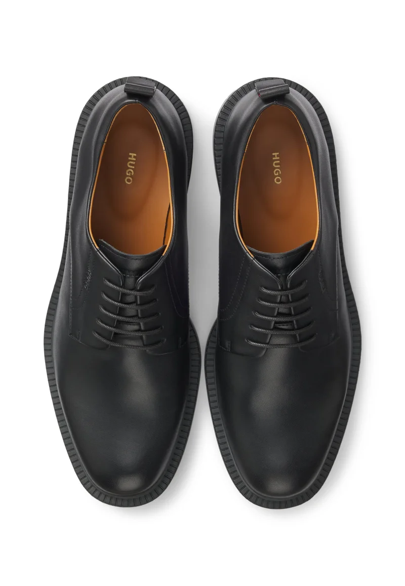 HUGO  Derby shoes in leather with embossed logo for Men | Best Price UAE