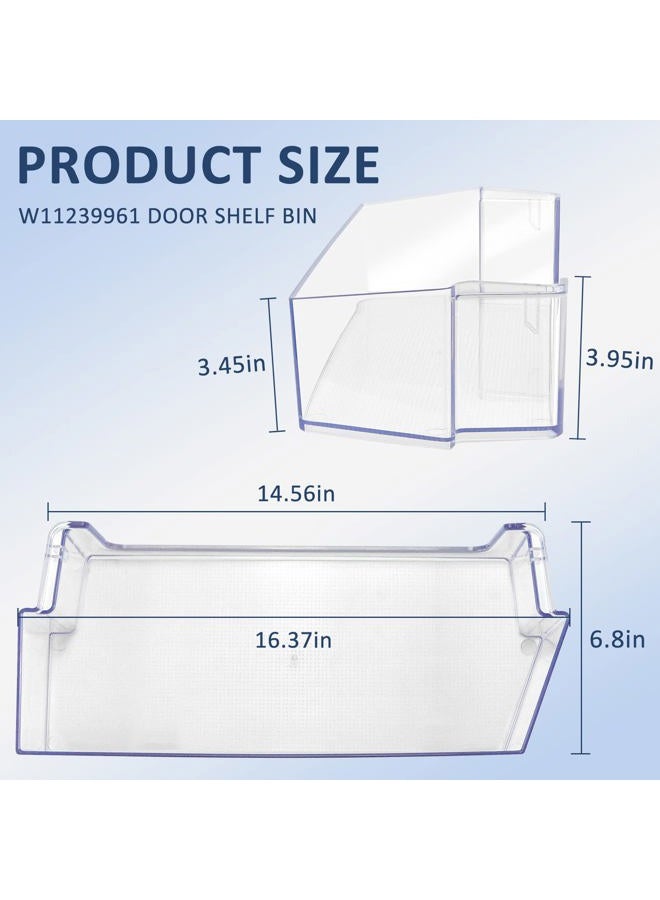 MIFLUS W11239961 Door Shelf Bin Replacement Compatible for W11239961 Whirlpool Refrigerator Shelf replacement/W11239961 Door Shelf Whirlpool Fridge Door Shelf Bin/Whirlpool Fridge Door Shelves - Image 2