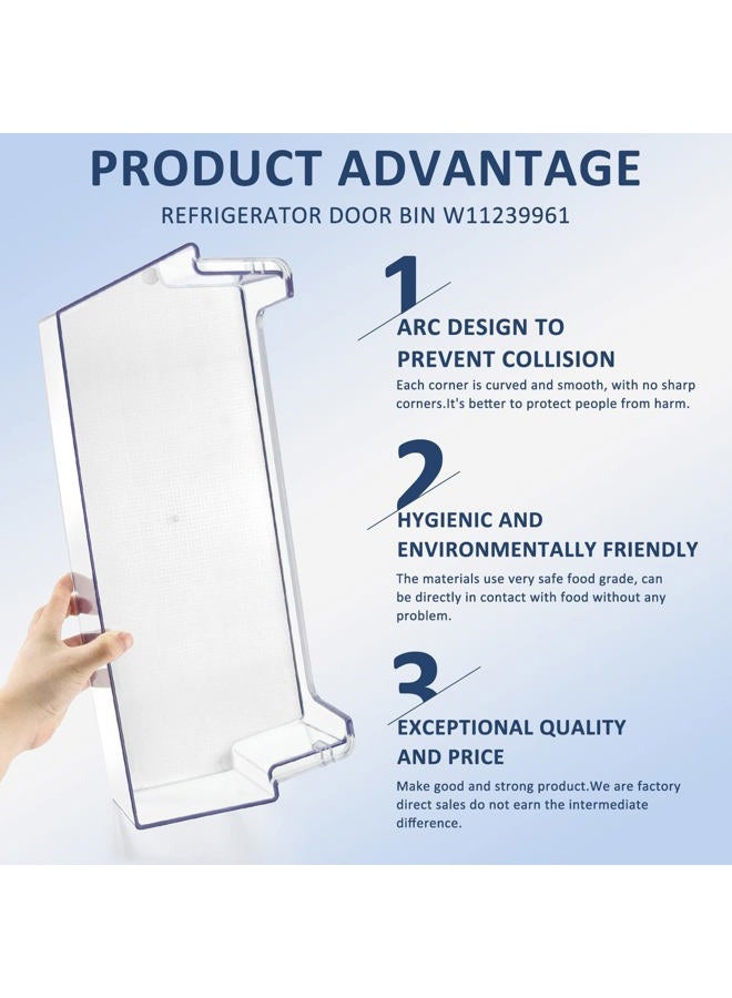 MIFLUS W11239961 Door Shelf Bin Replacement Compatible for W11239961 Whirlpool Refrigerator Shelf replacement/W11239961 Door Shelf Whirlpool Fridge Door Shelf Bin/Whirlpool Fridge Door Shelves - Image 5