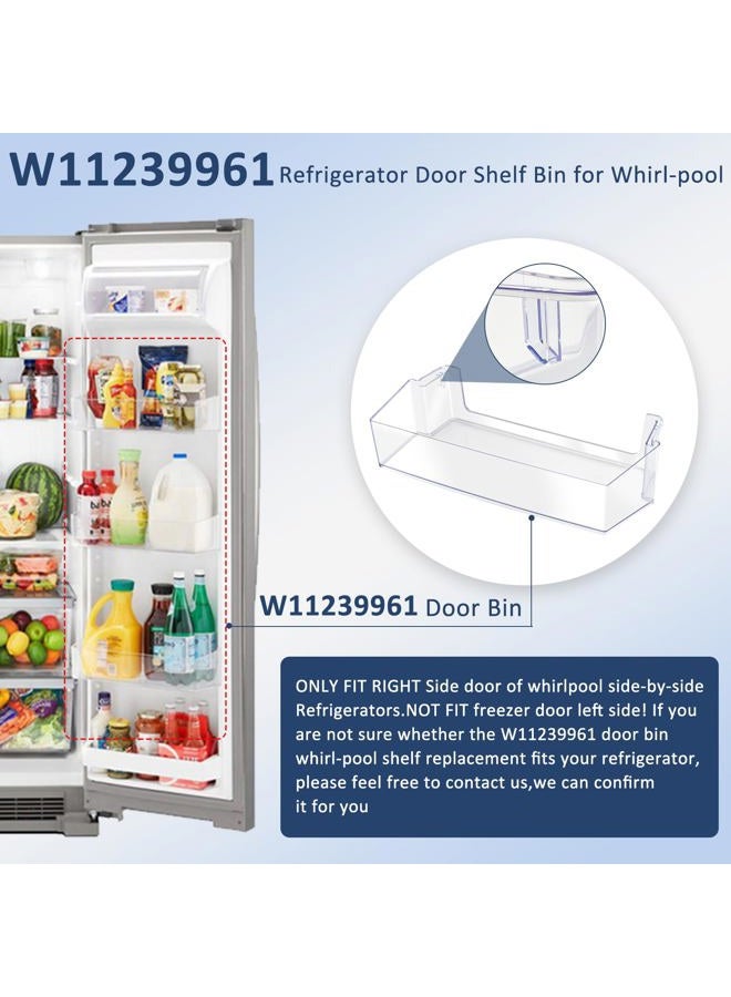 MIFLUS W11239961 Door Shelf Bin Replacement Compatible for W11239961 Whirlpool Refrigerator Shelf replacement/W11239961 Door Shelf Whirlpool Fridge Door Shelf Bin/Whirlpool Fridge Door Shelves - Image 4