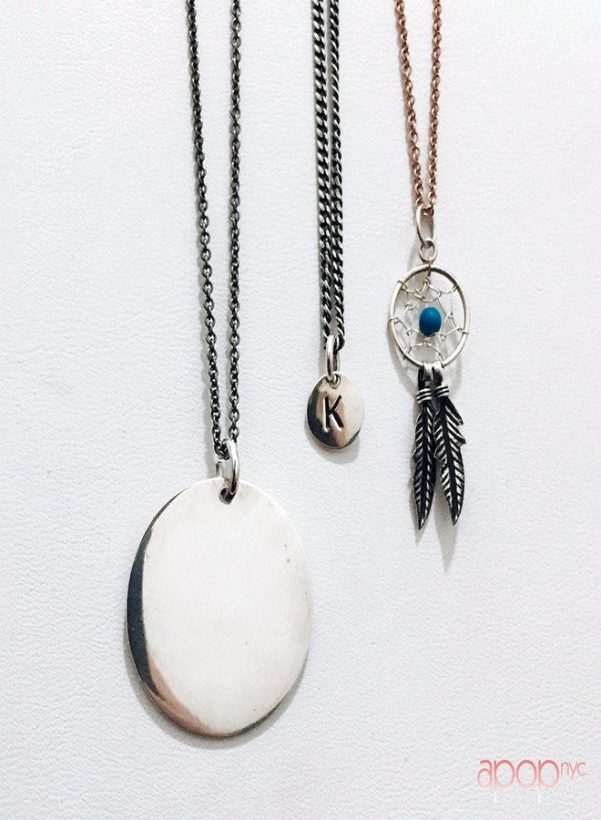 apop nyc apop Sterling Silver Mini Alphabet Disc Pendant Only, Letter A Only - Image 3