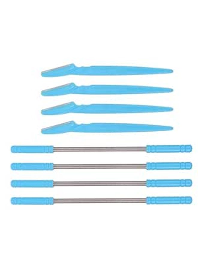 Blue Facial Hair Remover Set 8 Pieces Epilator Eyebrow Razors - Image 1