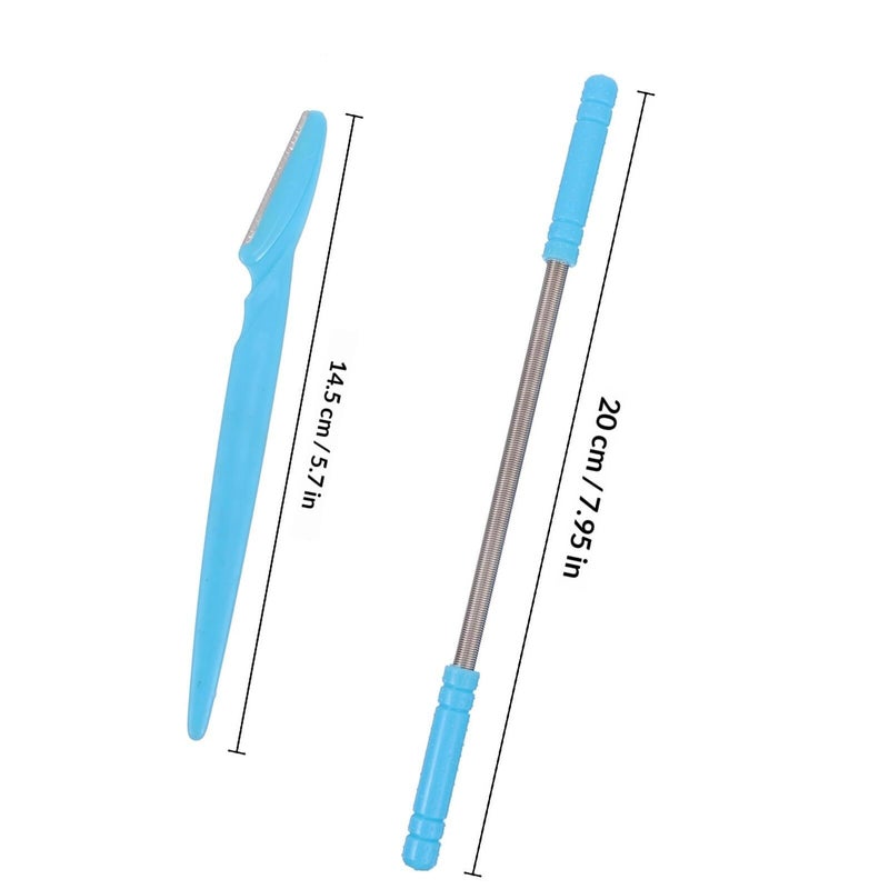 Blue Facial Hair Remover Set 8 Pieces Epilator Eyebrow Razors - Image 3
