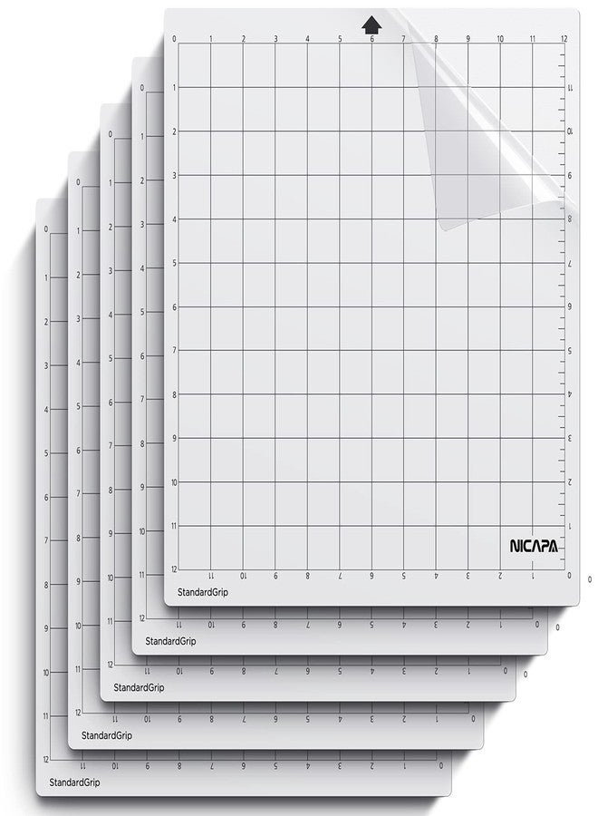 Nicapa StandardGrip Cutting Mat for Silhouette Cameo 4/3/2/1 (12x12 inch,5 Mats) Standard Adhesive Sticky Quilting Cut Mats Replacement Accessories for Silhouette Cameo - Image 1