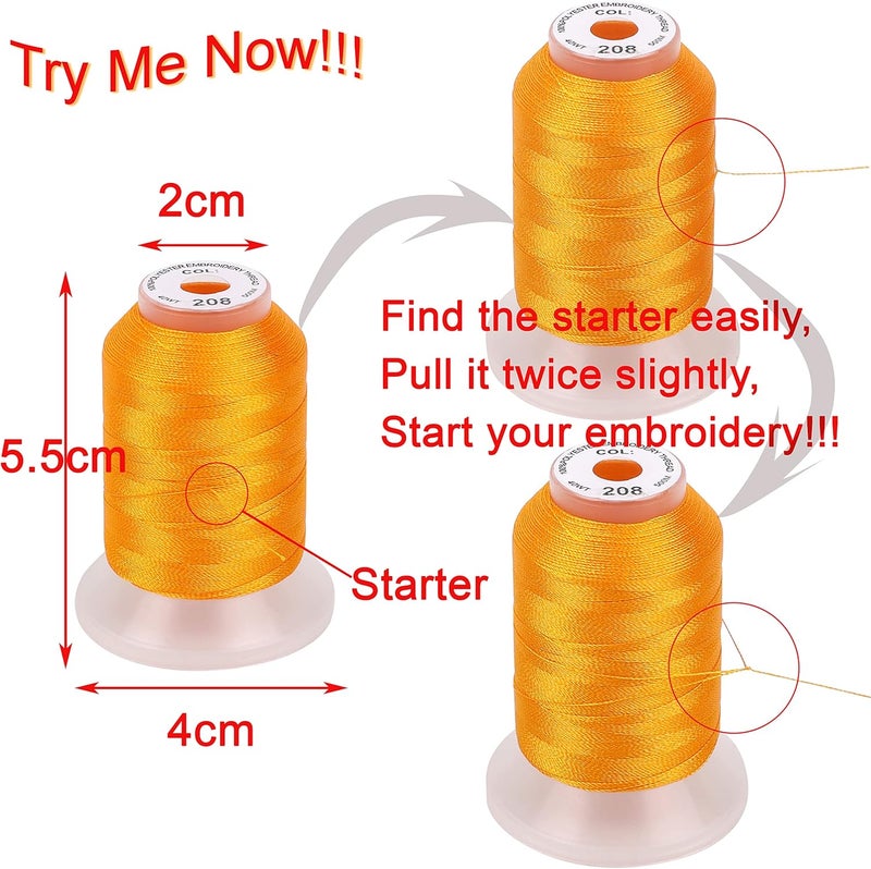 New brothread 40 Spools Polyester Machine Embroidery Thread Kit 500M Colors Compatible with Brother Colors - Image 3