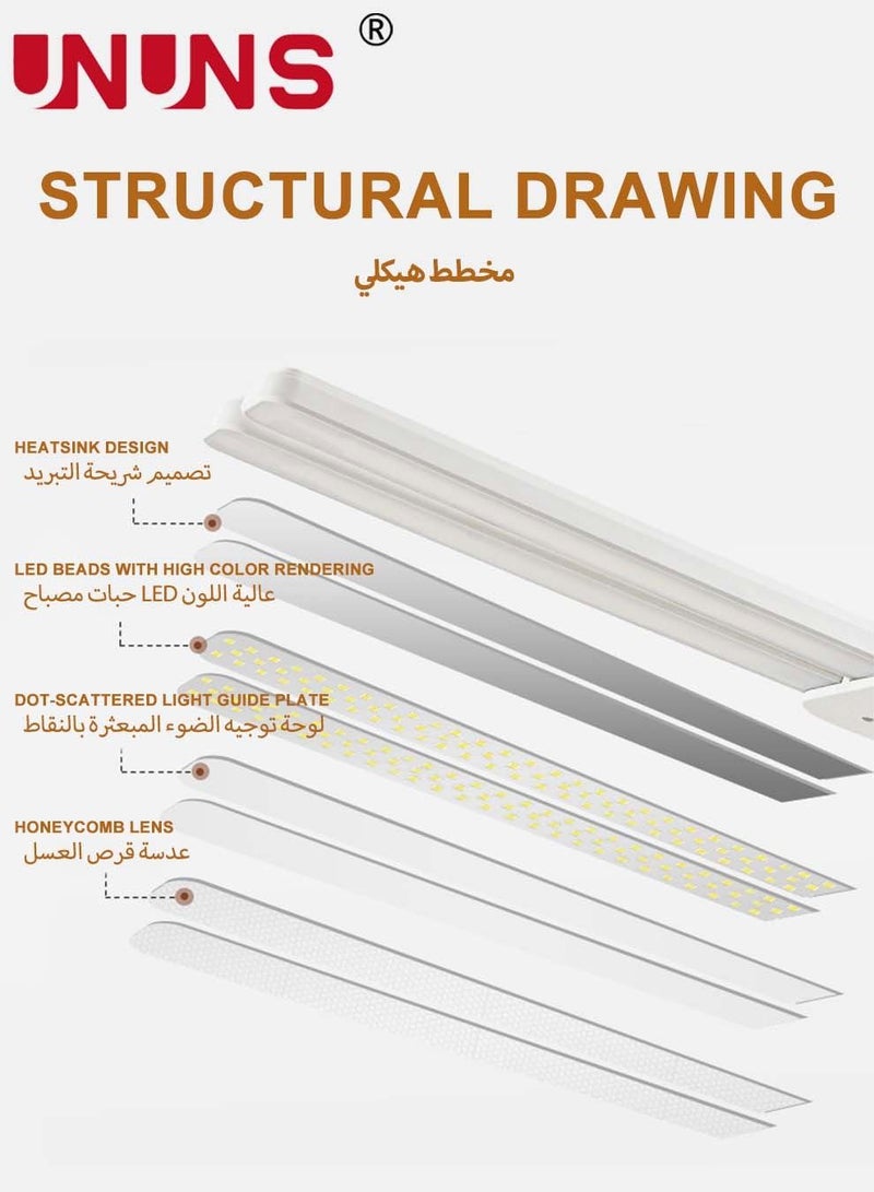 UNUNS 2-In-1 LED Desk Lamp,3 Color Modes,Stepless Dimmable Double Head Desk Lamps For Home Reading,USB Rechargeable,Light Laptop Lamp With Phone Holder Slot,LED Clip Table Lamp - Image 4