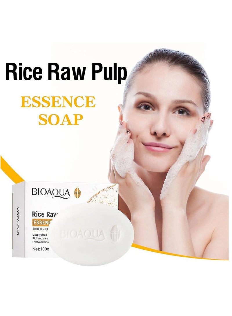 BIOAQUA Rice Raw Pulp Essence Soap Bath Oil Control 100 g 2 Pcs - Image 2