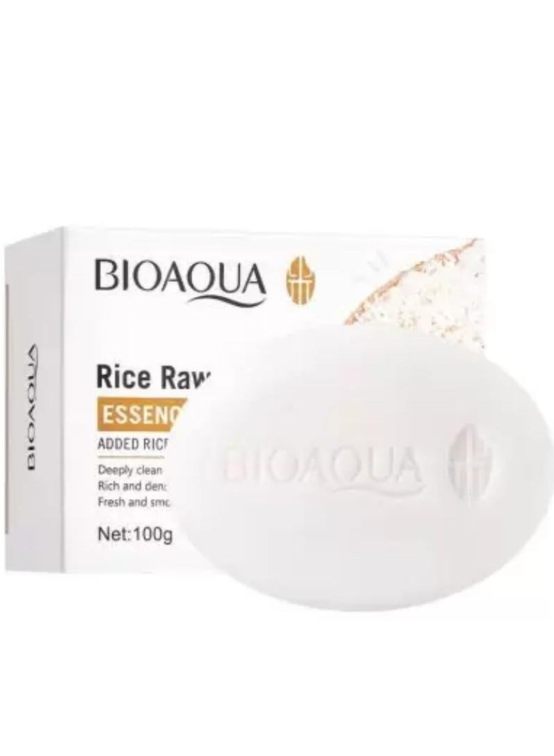 BIOAQUA Rice Raw Pulp Essence Soap Bath Oil Control 100 g 2 Pcs - Image 3