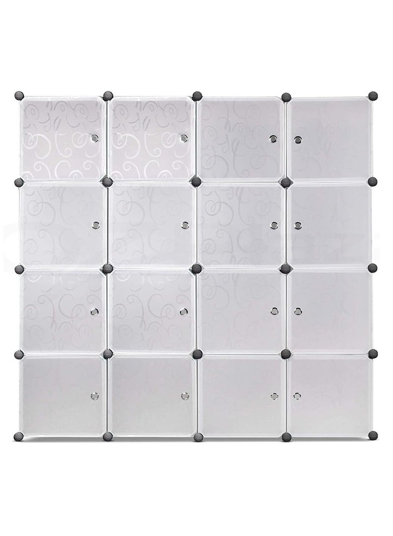 DubaiGallery 16 Cubes Diy Wardrobe Storage, White - Image 2