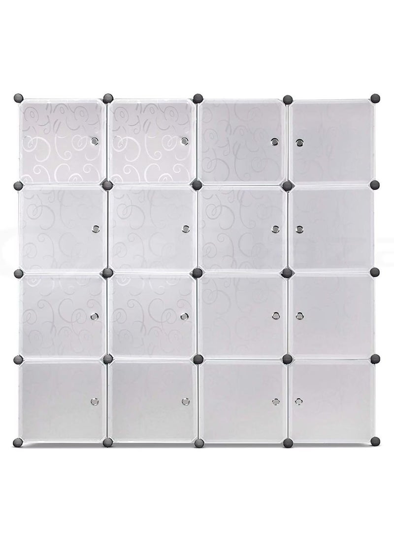 DubaiGallery 16 Cubes Diy Wardrobe Storage, White - Image 1