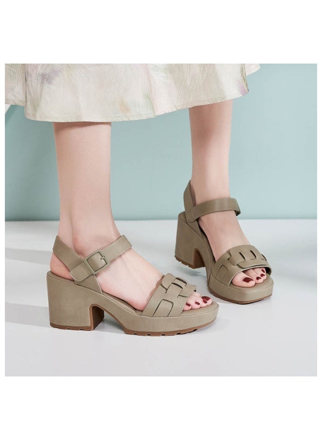 NIBEMINENT Spring And Summer Thick-Soled Sandals For Women Casual And Comfortable Large Size  Sandals Breathable And Casual  - Image 4