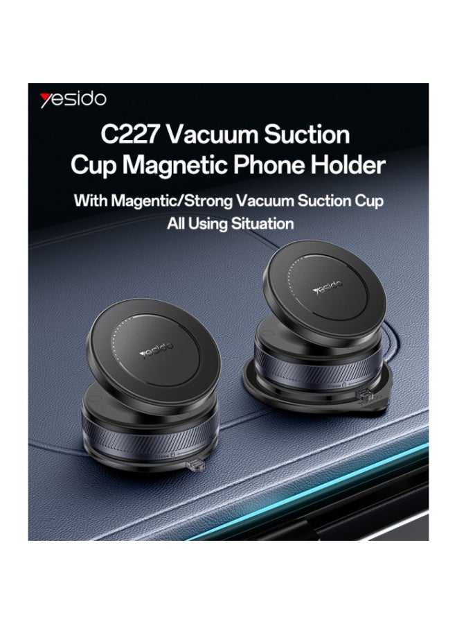 يسيدو حامل هاتف سيارة مغناطيسي C227، يدور 360 درجة، مزود بقاعدة شفط مفرغة، بتصميم مبتكر للهواتف المحمولة - Image 2