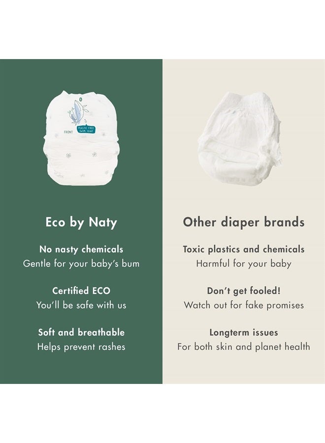 ECO by Naty سراويل تدريب قابلة للسحب - مضادة للحساسية وخالية من المواد الكيميائية، عالية الامتصاص وصديقة للبيئة للصبيان والبنات - الحجم (6) 4T-5T (35+ رطل) - 18 قطعة - Image 4