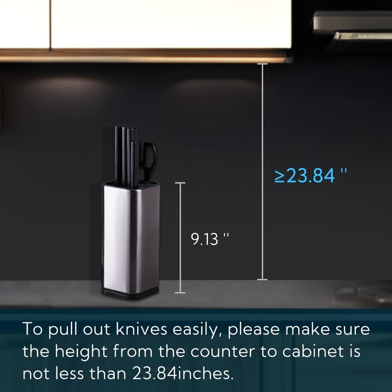 Tenom Knife Holder Stand for Kitchen Knife Stand Steel Knife Stand Without Knife Knife Block for Kitchen Knife Storage for Kitchen - Image 4