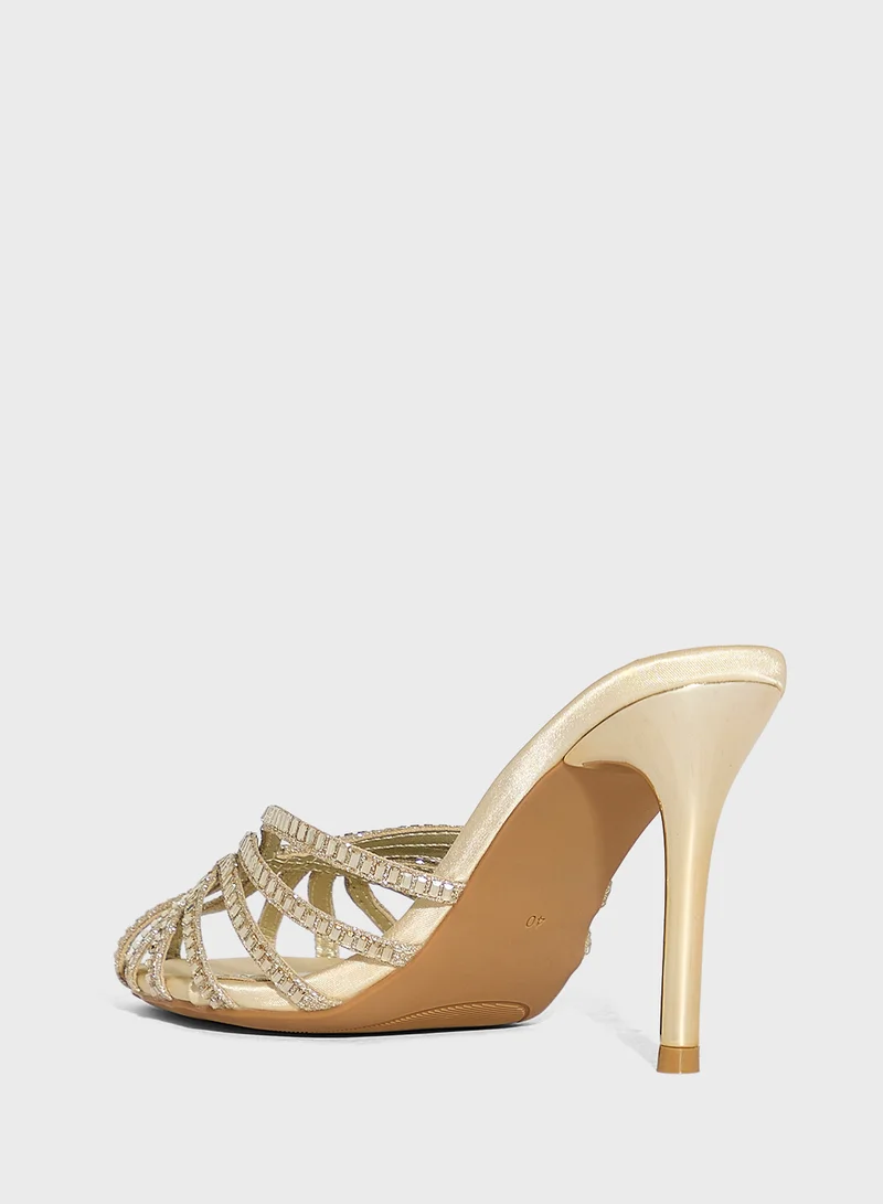 ايلا ليمتد اديشن Embellished Mule Heel Sandal